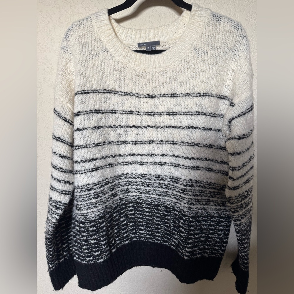 Vince Cream and Black Striped Sweater